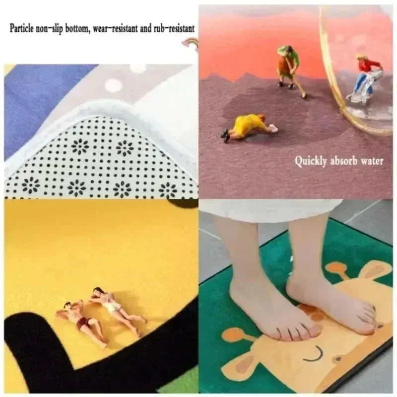 Turtle Bathroom Anti Slip Floor Mat Household Absorbent Foot Mat Mat Bathroom Small Carpet Soft and Comfortable Home Decorative