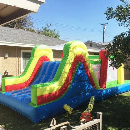 6.5*3*2.5m Giant Inflatable Jumping Castle Big Bounce House With Large Slide Trampoline Inflatable Bouncer Obstacle Slides
