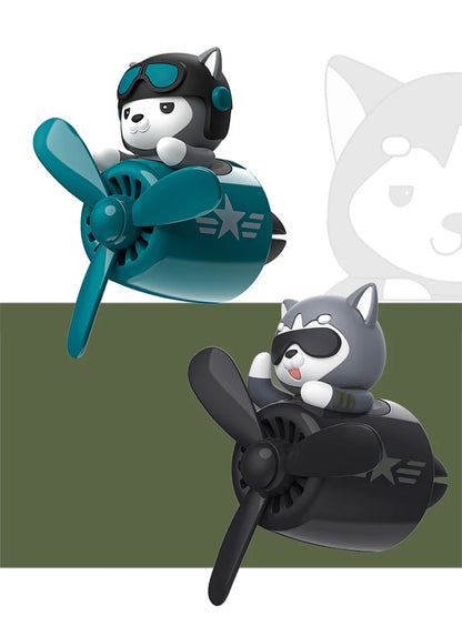 No perfume DIY fragrance Pilot dog car air freshener rotating plane ornament vent aroma diffuser decoration accessories cool fun
