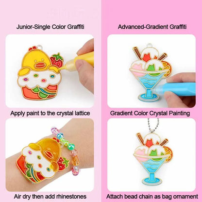 DIY Crystal Gel Painting Kit Craft Handmade Toy Children Graffiti Coloring Gift Fairy Tale & Animal Themes Educational Art Kits