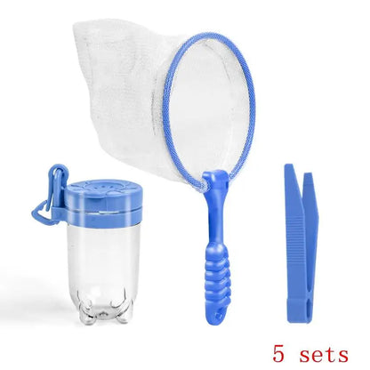 1Set Natural Exploration Tool Insects Observation Jar Feeding Box Capture Net Insects Catching Tweezers For Male & Female