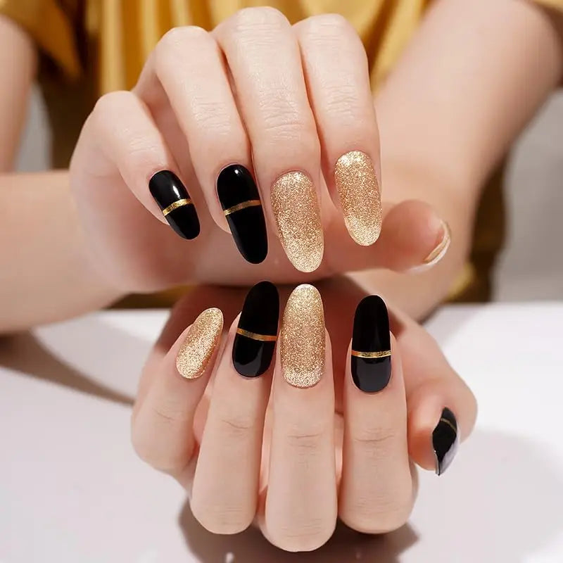 20/22Tips UV Semi cured Gel Nail Stickers Waterproof Long Lasting Full Gel Nail Wraps Press On Nail Decal DIY Manicure