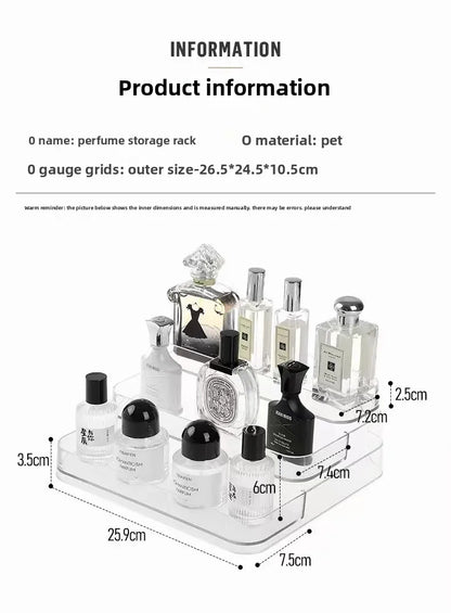 Luxurious Multi-Layer Acrylic Cosmetic Storage Box Display Stand Transparent Desktop Perfume Organizer Jewelry Accessories Holde