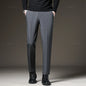 Autumn Winter Men‘s Suit Pants Slim Business Office Elastic Waist Black Grey Classic Pant Korean Trousers Male Plus Size 28-38