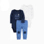 Lovely Baby Boy bodysuits 3Pcs/sets Long Sleeved Clothes PP Pant Cotton Infant Sporty Girl Short Sleeved Bodysuits