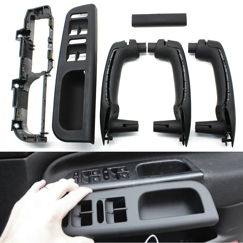 Interior Car Door Armrest Cover Panel Pull Handle Grab Cover Replacement For Volkswagen VW Bora Golf 4 MK4 Jetta 1999-2004