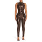 PVC Sleeveless Jumpsuit for Ladies, Wet Look, Shiny Patent Leather, O-Neck Bodycon, Tank Catsuit, Stretch Slim Rompers, Sexy