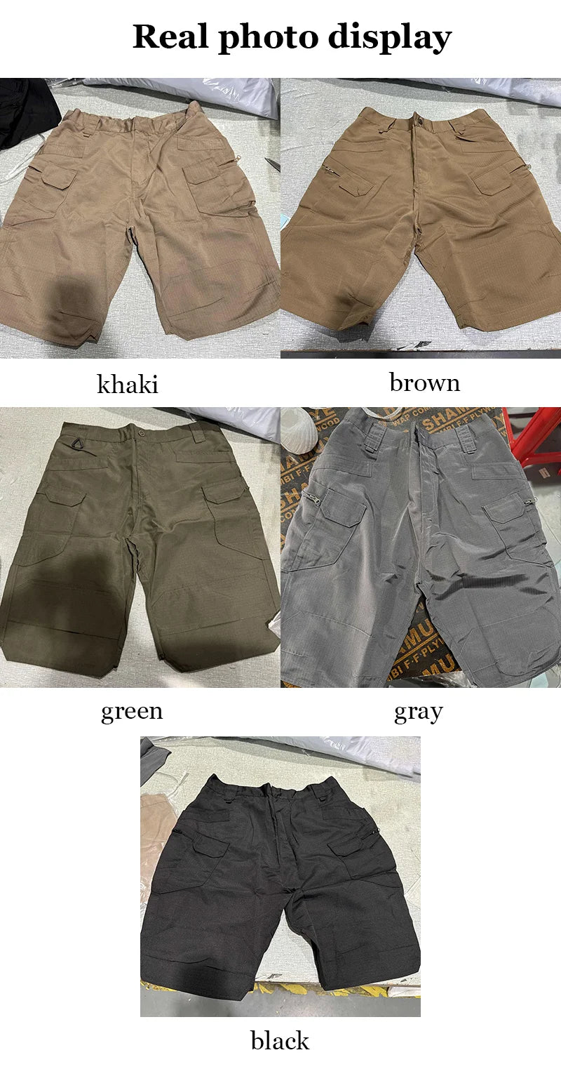 2026 Men's Cargo Shorts Tactical Waterproof Casual Pant Summer Thin Quick Dry Workout Multi-Pocket Outdoor Trekking Hiking Short