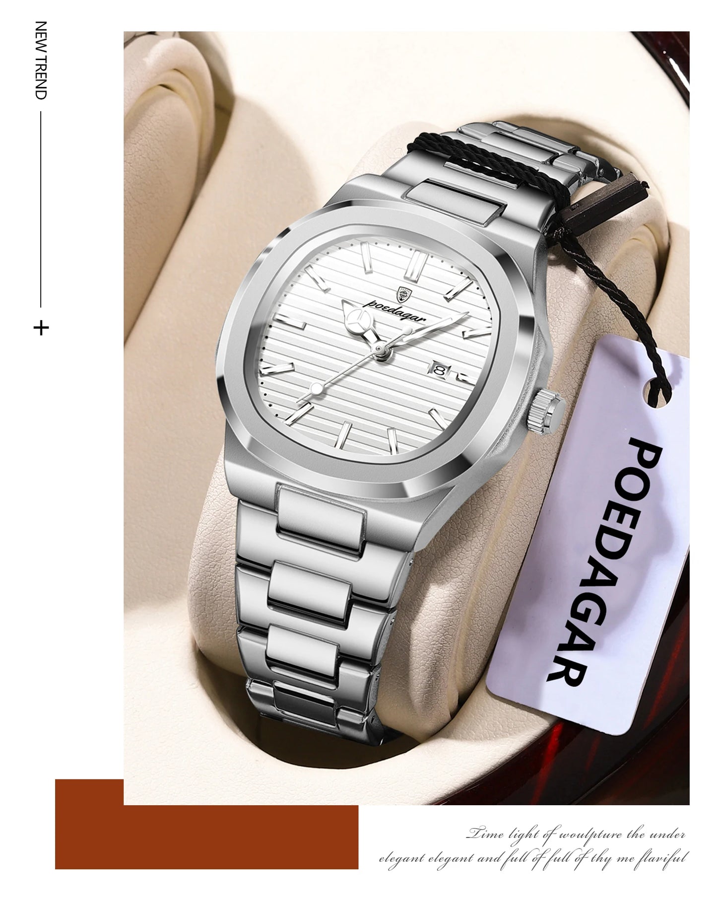 POEDAGAR Top Exquisite Women's Wristwatch Waterproof Luminous Date Fashion Ladies Watches Stainless Steel Quartz Watch For Woman