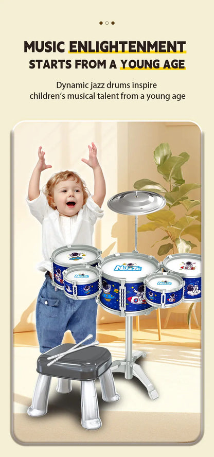 Drums, Jazz Drums, Music Enlightenment for Children and Babies, Toys, Imitation Musical Instruments, Beginners Practicing Music