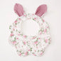 Baby Cotton Crepe Bandana, Rabbit Ears Wavy Edge Drool Bib, Soft Absorbent, Newborn Anti-Drool Bib, Multi-Purpose