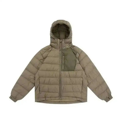 HKSH Outdoor Light Sport Color Contrast Hooded Down Jacket Women's Winter Mountain Leisure Waterproof Climbing Cotton Coat H2887
