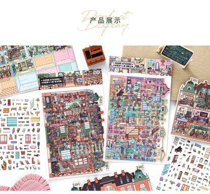 Kawaii College of Fine Arts 3D Candy Apartment Landscape Sticker  DIY Pocket Cabin Scene festival gift