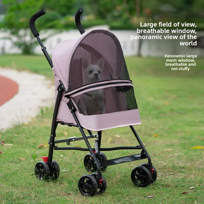 Foldable Pet Stroller for Small Dogs Cats Lightweight Travel Pushchair Breathable Carrier  Teddy Puppies Outdoor Walks Shopping