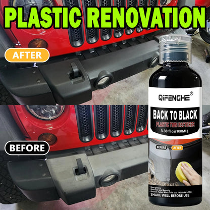 Black Trim Restorer - Lasts 6+ Months, Dye Infused Waterproof Plastic Restorer for Cars - Perfect for Faded Bumpers, Trim & Viny