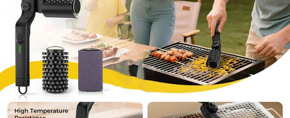 Cordless Rechargeable Electric BBQ Grill Brush Heavy Duty Outdoor Cleaning Tool Rotary Adjustable for Oil Stains