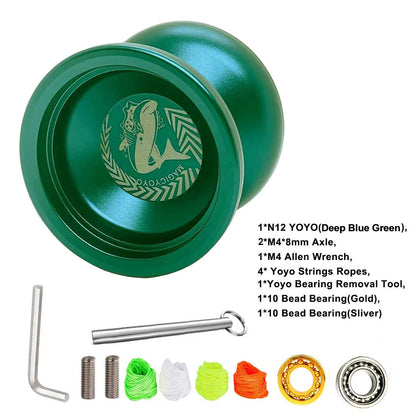 MAGICYOYO Y01-Node N12 Series Metal Yoyo Ball Toy 10-Ball Bearing W/ String Ropes Yoyo Toys N12 Yoyo