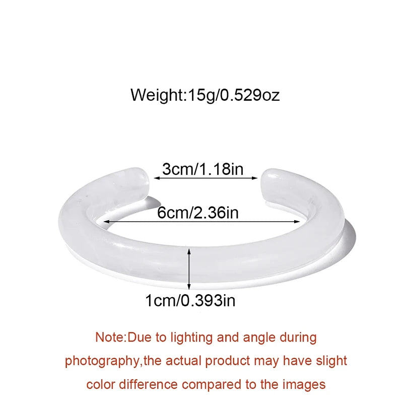 Fashion Unique Irregular Acrylic Cuff Bracelets for Women Simple Texture Multicolor Geometric Open Bangle Female Jewelry
