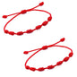 2 Pieces Red String Handmade Bracelets Black Cord Bracelet Adjustable Kabbalah Red Knot String Bracelet Amulet for Protection