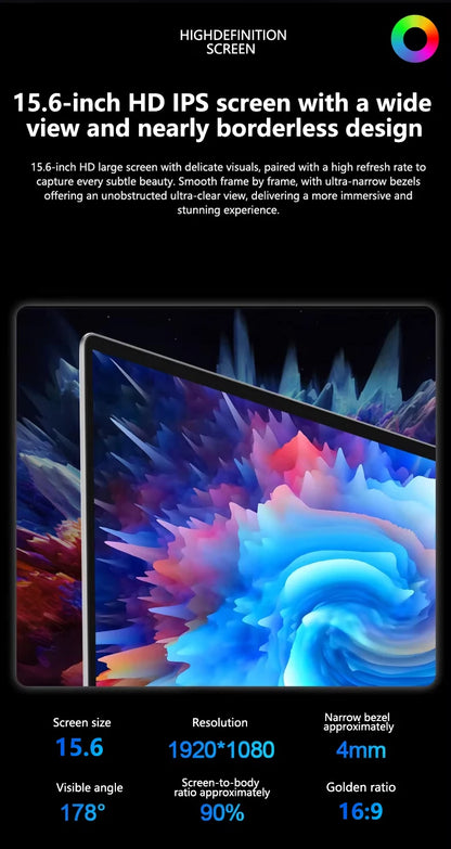 LENO 15.6" Laptop 32GB 2TB Windows 11 Intel Core i9-9900 Gaming Computer PC  Gamer office Ultra Slim Fingerprint UnIock Notebook
