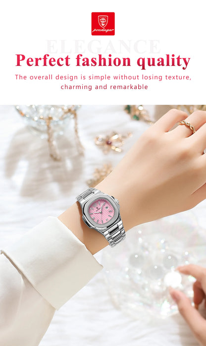 POEDAGAR Square Fashion Woman Wristwatch Luminous Waterproof Date Ladies Watch Luxury High Quality Quartz Women's Watches Reloj
