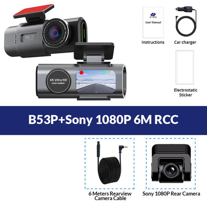 Dash Cam 4K GPS WIFI APP 24H Night Vision Mini Optional Rear Lens Dashcam Car DVR Video Recorder Camera For Car Black Box