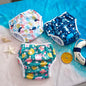 Elinfant 3PCS Mesh Cloth Inner Washable Swimming Diapers For Pool, Beach,Training Pants Swim Underpants For 3-15kg Boys Girls