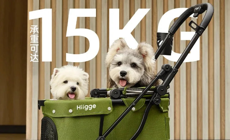Foldable Pet Stroller Smooth Shockproof Stable Breathable Washable Outdoor Travel Cart for Dogs Cats