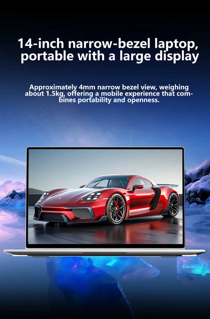 LENO Laptop 14.1" Windows 11 16GB RAM 2TB SSD Intel N3700 Ultra Slim Notebook Gamer 1080P  Display Office Study Computer PC