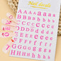 3D Glittery Gothic Letter Design Nail Art Stickers Uppercase Alphabet Letters Artistic Designs DIY Nail Art Decals Decoration #1
