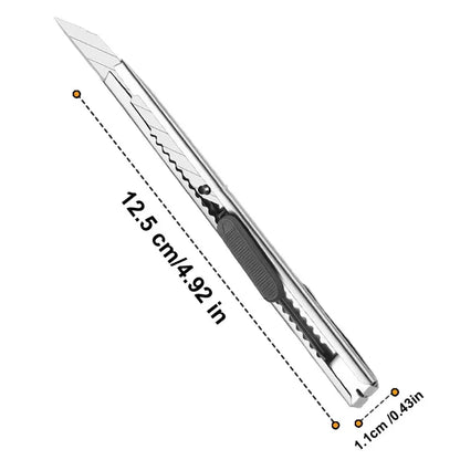1/5/10Pcs Utility Knife Stainless Steel Paper Cut Box Cutter Tools Kit Non-Slip Blades Unboxing Knife Handicraft Carving Tools