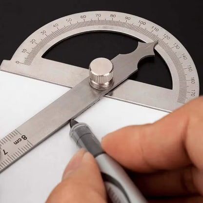 Stainless Steel Adjustable Protractor, Precision Angle Measuring Tool for Woodworking, Carpentry & DIY
