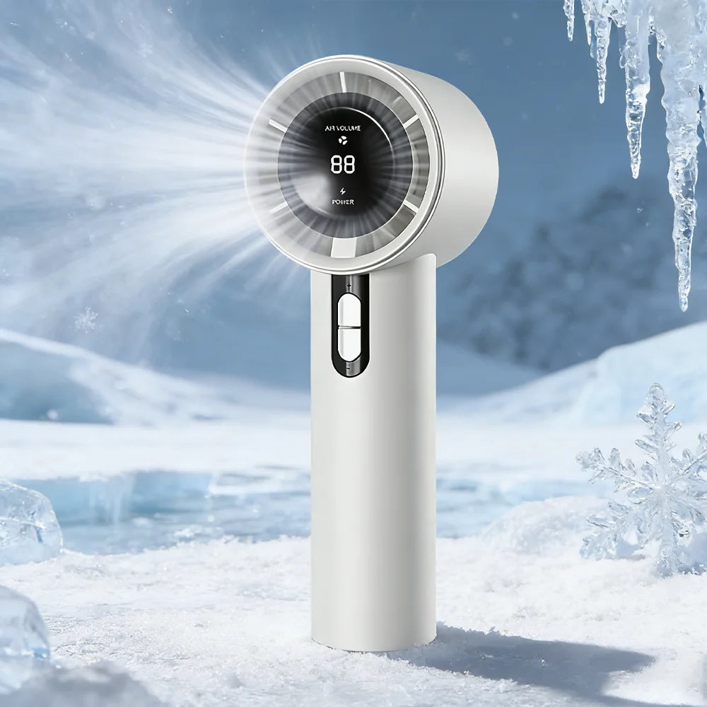 Rechargeable Handheld USB Fan, 100 Adjustable Speeds Digital Screen Mini Personal Fan, Lightweight Portable Cooling Fan for Outd