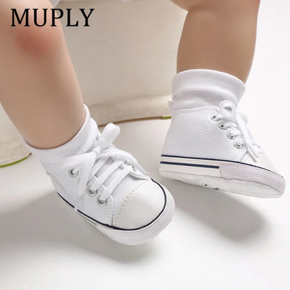 Print Star Sports Baby Canvas Classic Sneakers Newborn Baby Boys Girls First Walkers Shoes Infant Toddler Anti-slip Baby Shoes