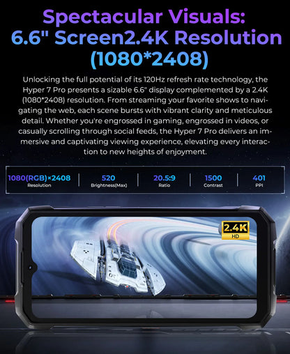 [Ship from DE] HOTWAV Hyper 7 Pro 5G Rugged Phone 200MP Android 14 6.6'' 120Hz Smartphone 36(16+20)GB 256GB 10800mAh Cell Phone