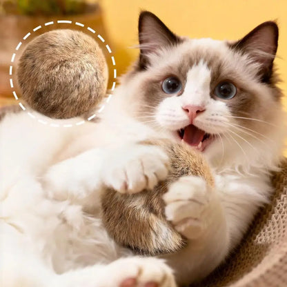 Cat Toy Ball Cat Bunny-kick Ball Furry Ball Cat Toy Soft Fluffy Rabbit Fur Pom Pom Balls Washable Indoor Exercise Toy for Cats