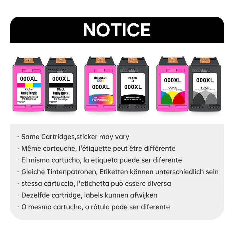Ink Cartridge 301XL High Yield Replacement for HP 301 XL Printer Cartridge Black or Tri-Color Work With Deskjet Officejet Envy