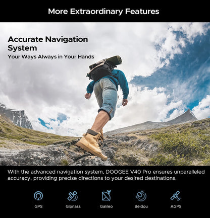 Global Version DOOGEE V40 Pro 5G Rugged Phone 6.78" Display 16GB+512GB Dimensity 7300 200MP AI Camera 8680mAh 33W Fast Charger