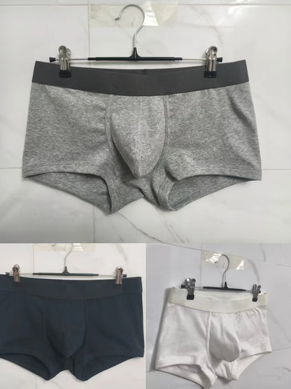 Cotton men's boxer briefs with large pockets, comfortable and hot-selling men's sexy underpants.