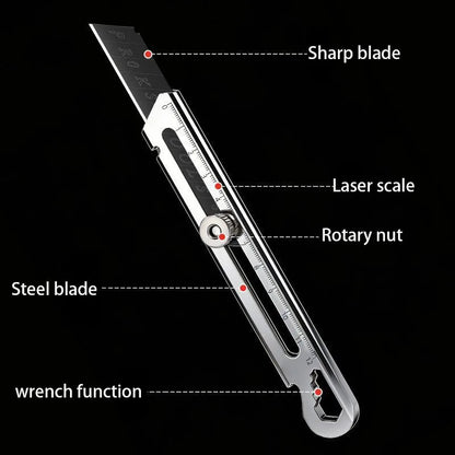 6 in 1 Stainless Steel Utility Knife with Thickened Metal Knife Holder Multifunctional Wallpaper Multifunctional Utility Knife