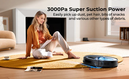 Airzeen R7 Robot Vacuum Mop 3-in-1 Cleaning 4000Pa Suction Smart App/Alexa Control Auto Self-Charging for Pet Hair & Floors