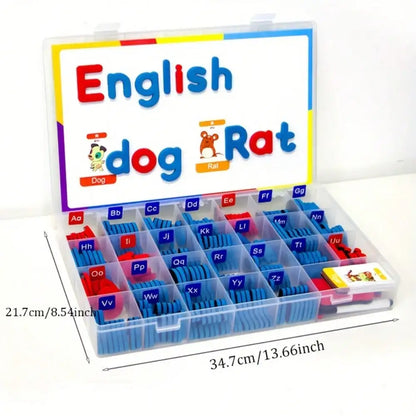 Magnetic letter spelling board set teaching tool, helpful for teaching and intellectual development, improving language skills