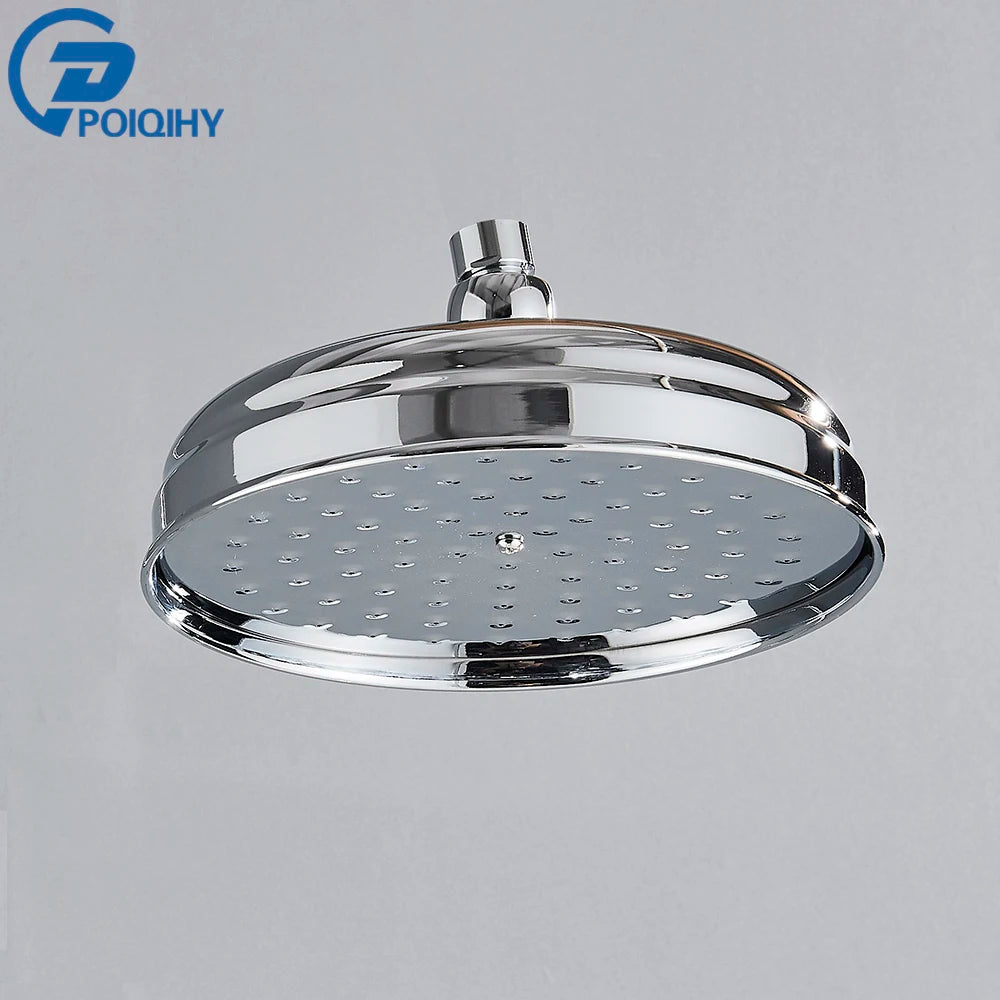POIQIHY Brass Golden Rainfall Shower Head Shower Faucet Head Bathroom Replace Rain Showerhead Antique Brass Showerhead Accessory