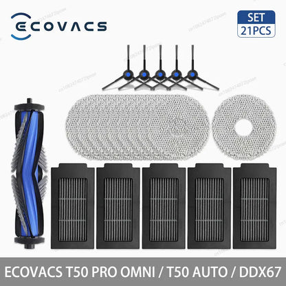 ECOVACS T50 PRO OMNI / T50  AUTO / DDX67 Robot Vacuum Cleaner Accessories Main Side Brush Hepa Filter Mop Cloth Dust Bag Parts