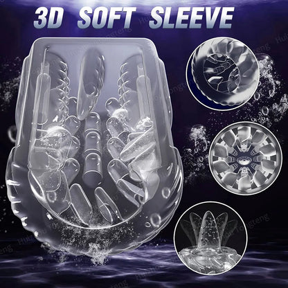 Automatic Male Masturbator Penis Pump Sucking Vibrating Thrusting Rotating 100% Waterproof Blowjob Adult Sex Toy Stroker For Men