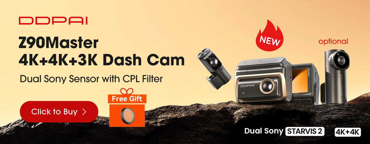 DDPAI Dash Cam Z50 Pro 4K HDR + 1080P Car DVR Night Vision Wi-Fi 6 GPS ADAS 24h Parking Monitor Front and Rear Camera Dashcam