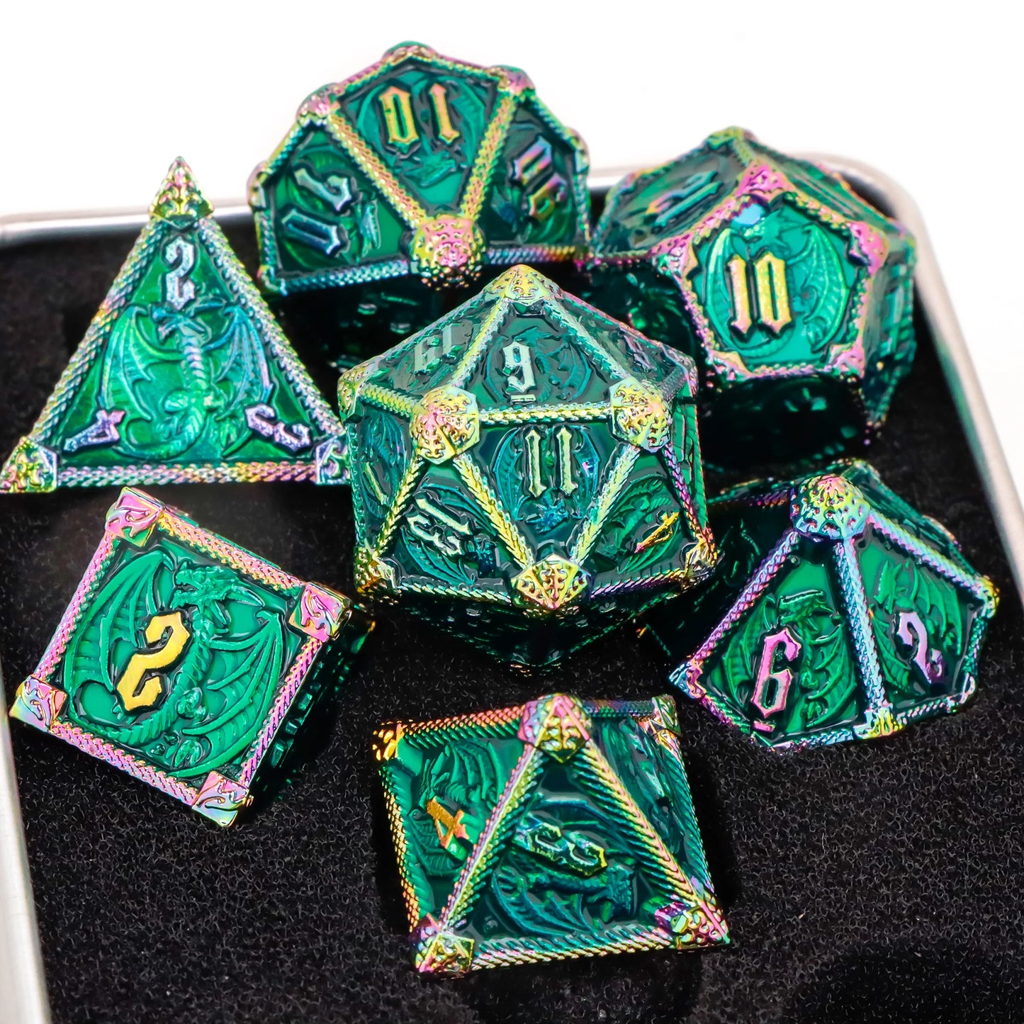 7pcs DND Metal Dice Set MTR Polyhedral Dice for Dungeons And Dragons Role Playing Games D&D Dice Set Dnd Gifts