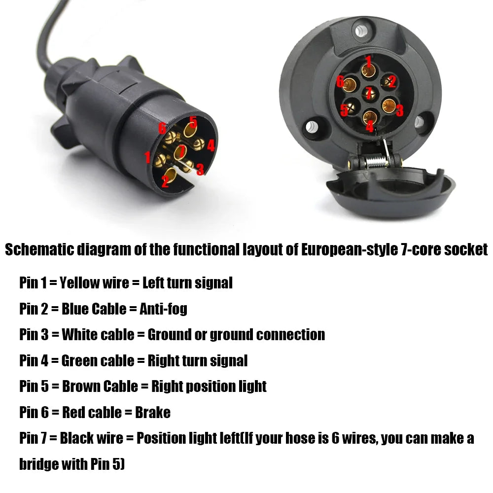 1Set 12V Universal 16 LED Rear Towing Trailer Tail Light 10m Cable 7 Pin Brake Stop License Number Plate Lamp Waterproof Lights
