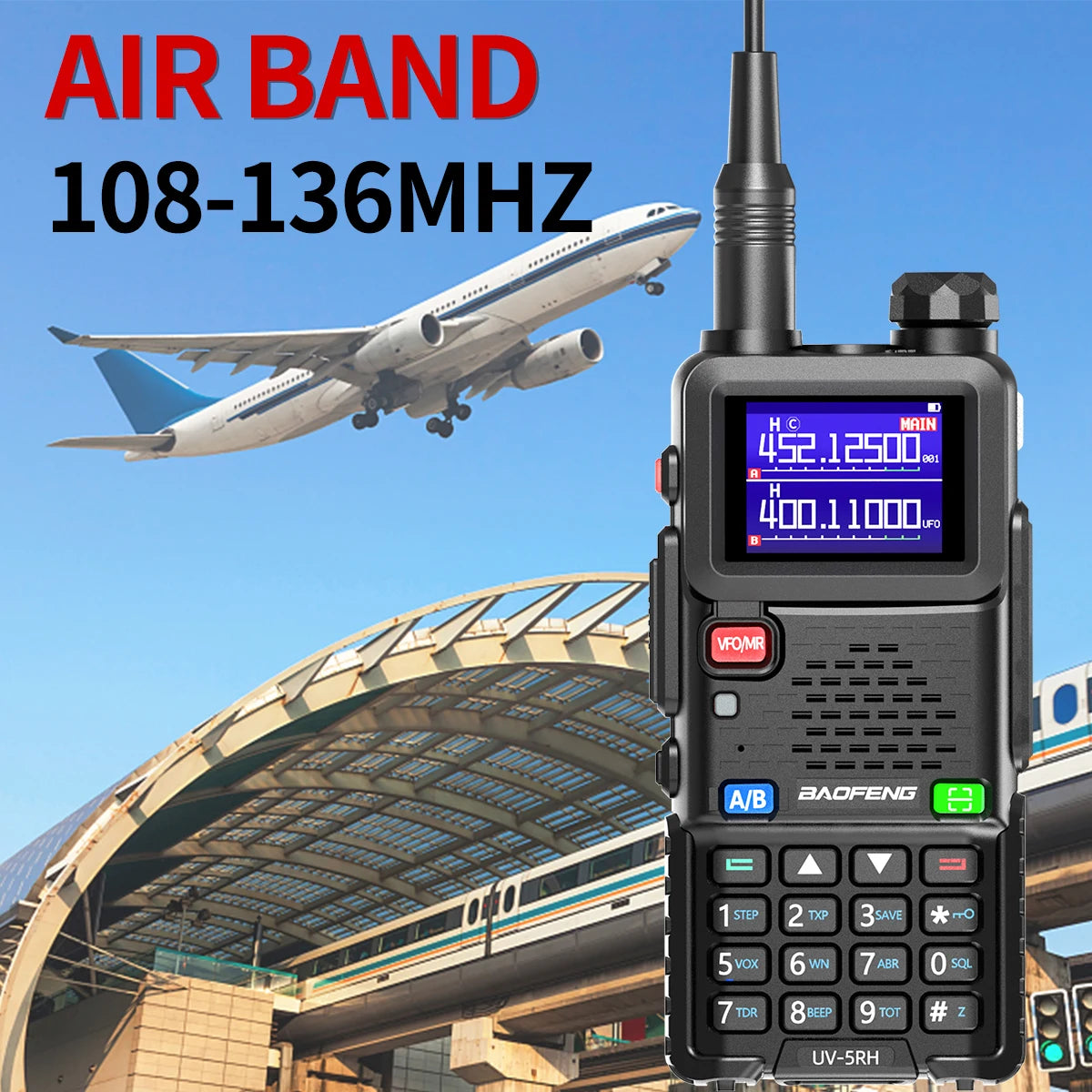 Baofeng UV 5RH 10W Air Band Walkie Talkie Long Range Wirless Copy Frequency Type-C Baofeng UV 5R MINI UV 21 PRO 2 Way Ham Radio