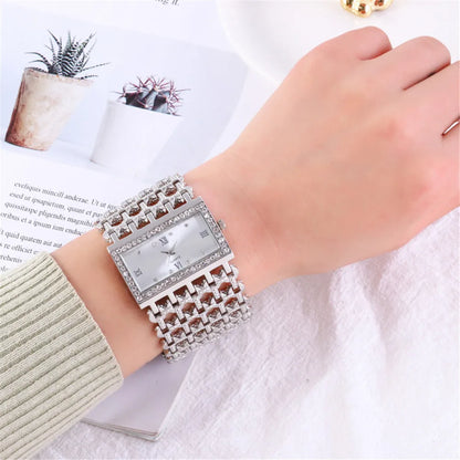 Luxury Noble Gold Ladies Quartz Watch Fashion Women's Skeleton Bracelet full Dress Clock Watches